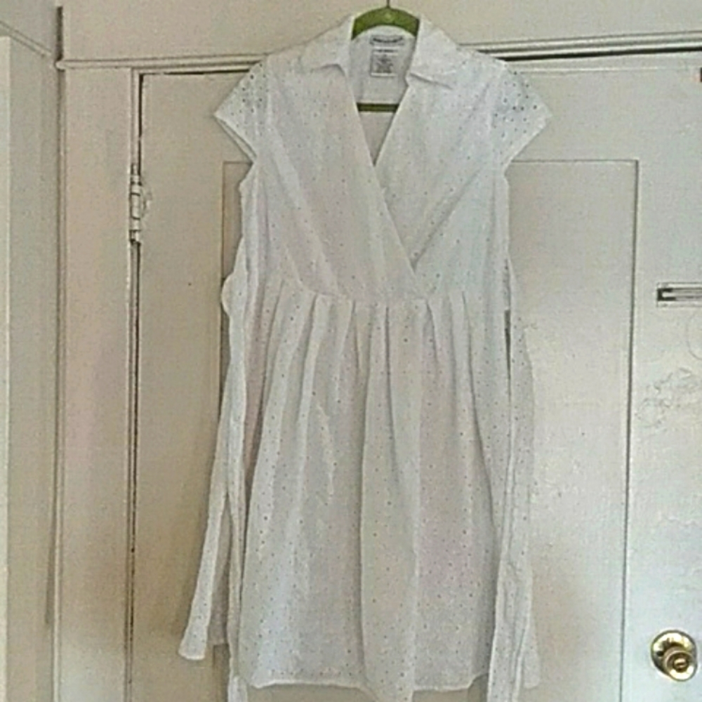 White eyelet midi dress